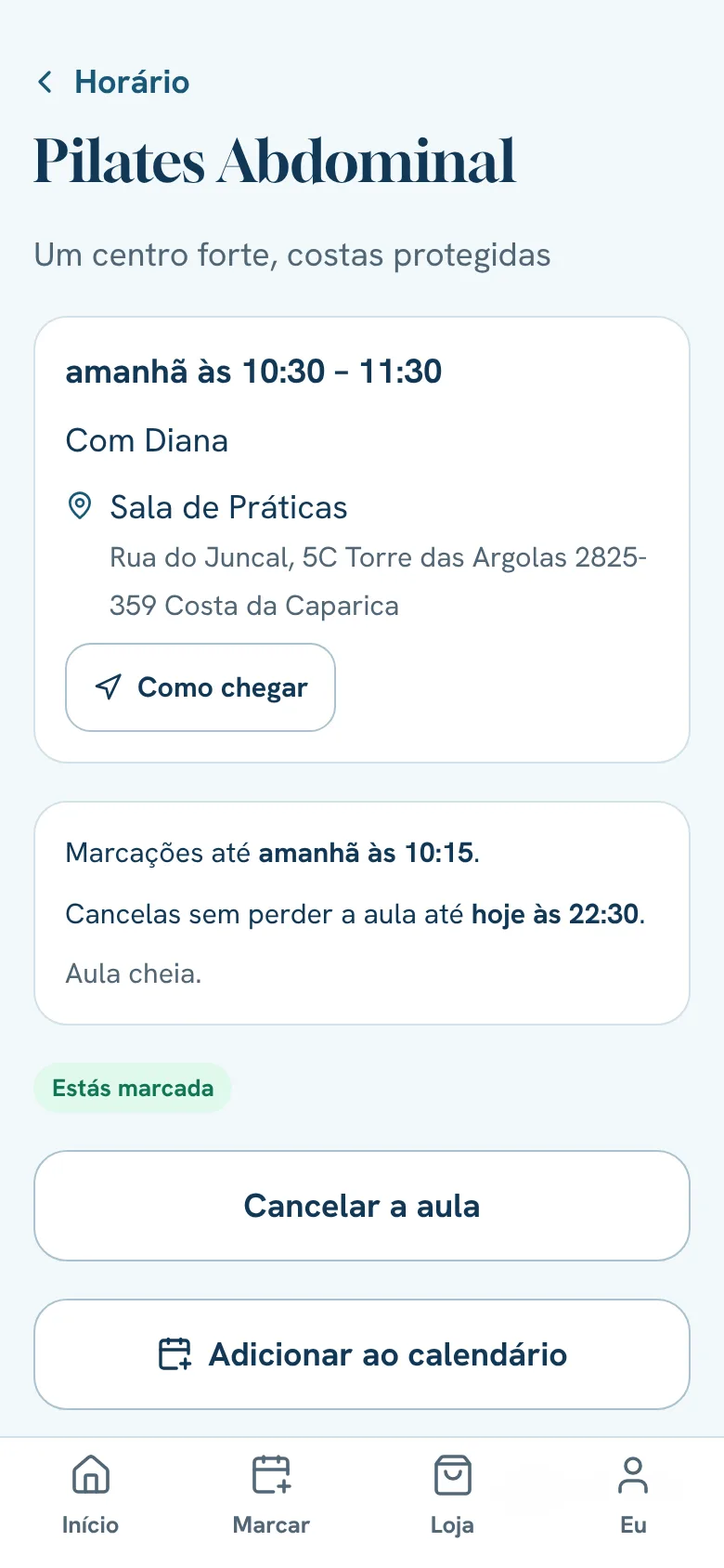 Uma aula marcada
