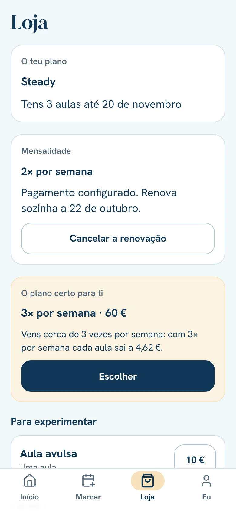 A Loja, com os planos