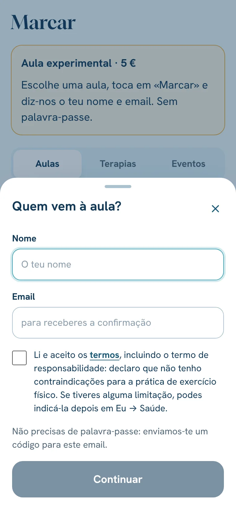 Os teus dados, sem palavra-passe